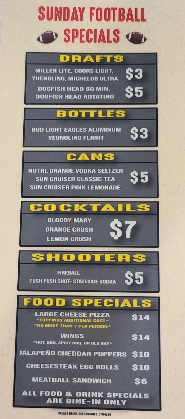 NFL Gameday Specials